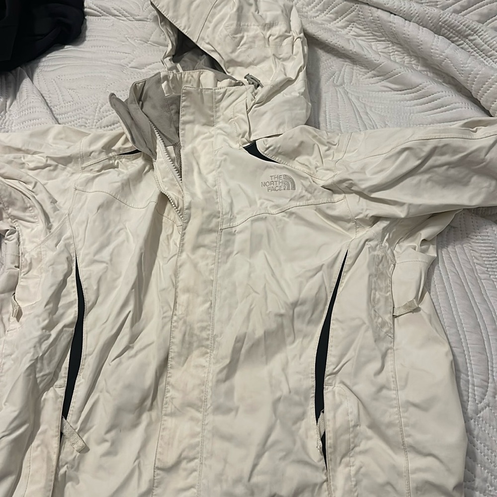 Cream colored Northface ski jacket (shell only) l… - image 1